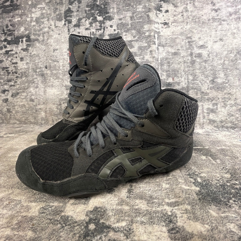 Asics Snapdown Wrestling Shoes Men 8 Black Grey Grappling Combat MMA Gymcore